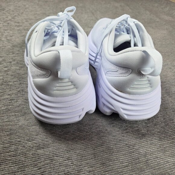 Hoka Bondi 8 Womens Running Shoes Size 8.5 Triple White Neutral Hot Girl Walk - Picture 5 of 11